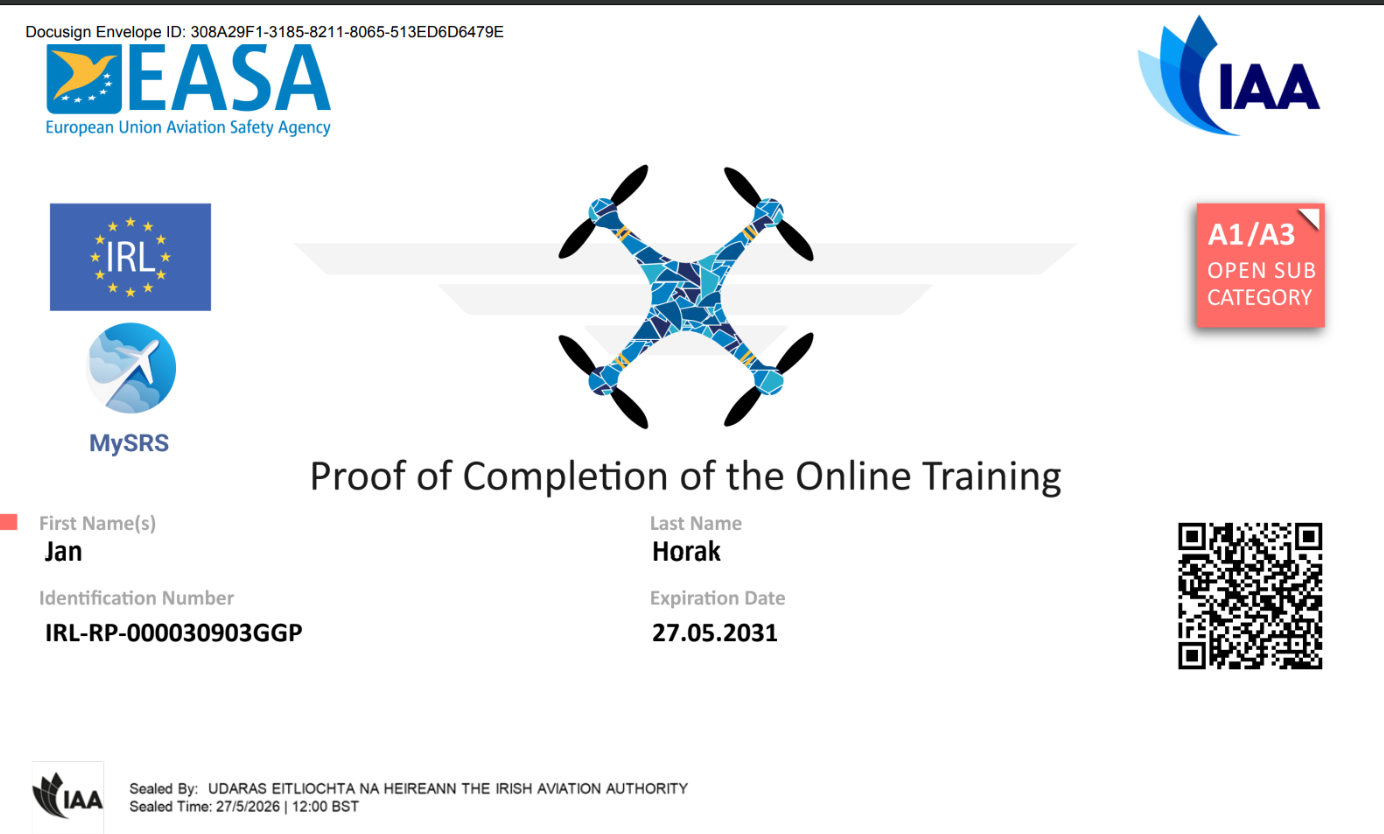 Horak Motion - our drone pilot certificate
